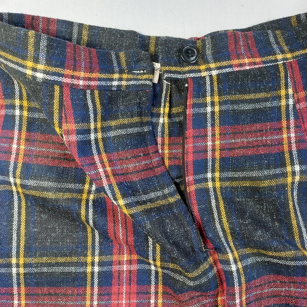 Encore Vintage 80s Plaid Pleated Pencil Maxi Skirt, Medium - Picture 7 of 11